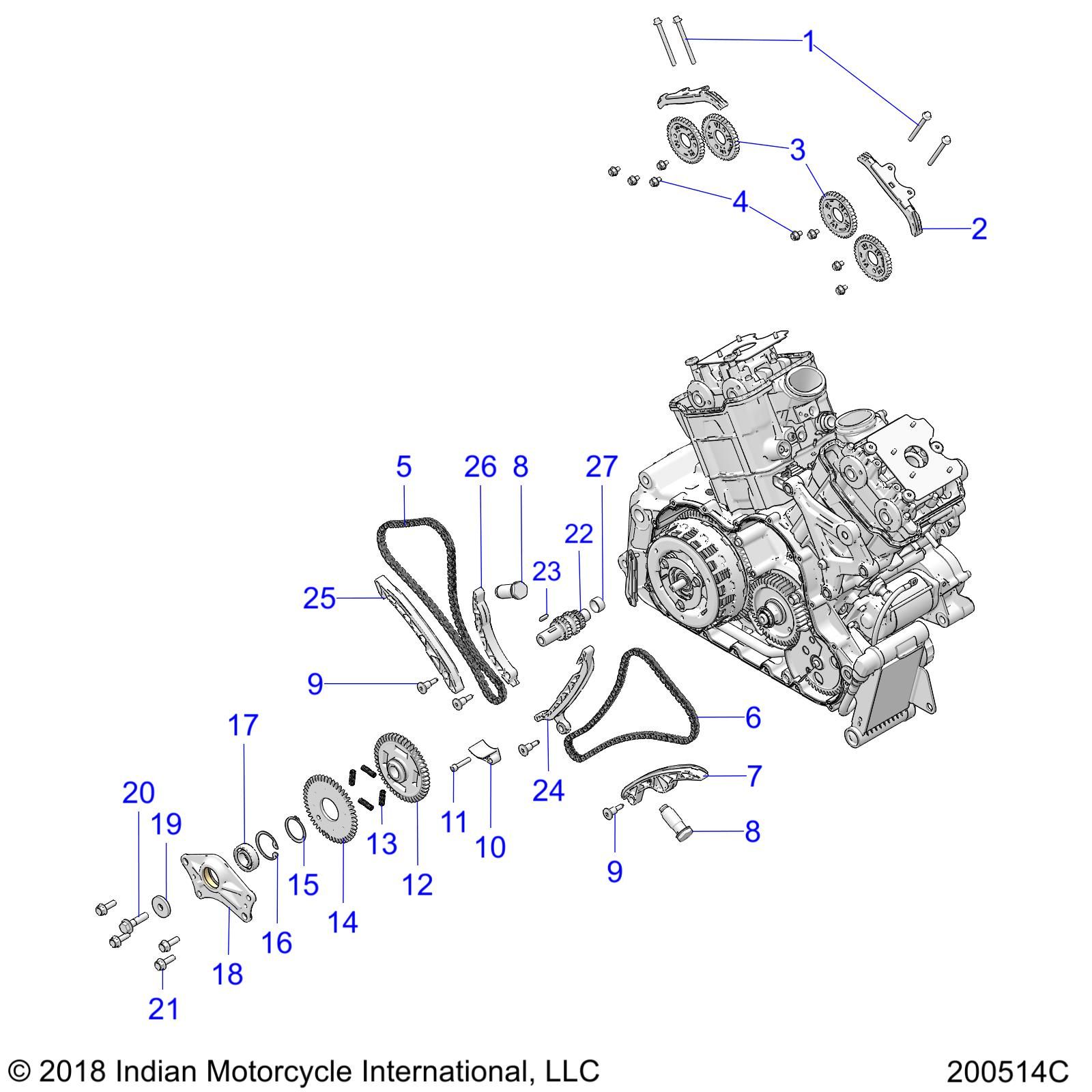 ENGINE, CAM CHAINS AND SPROCKETS N19RTS25EX (200514C) Moore Speed