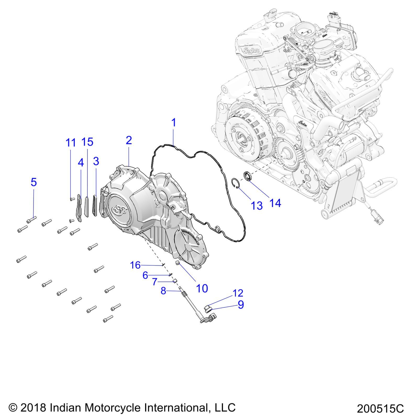 ENGINE, PRIMARY & CLUTCH COVER - N19RTS25EX (200515C) - Moore Speed Racing