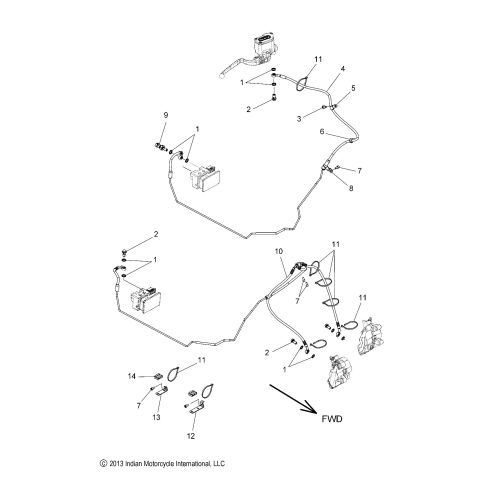 BRAKES, BRAKE LINE, FRONT, ABS