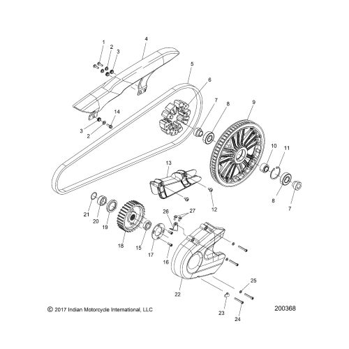 DRIVE TRAIN, SPROCKETS, GUARDS AND BELT