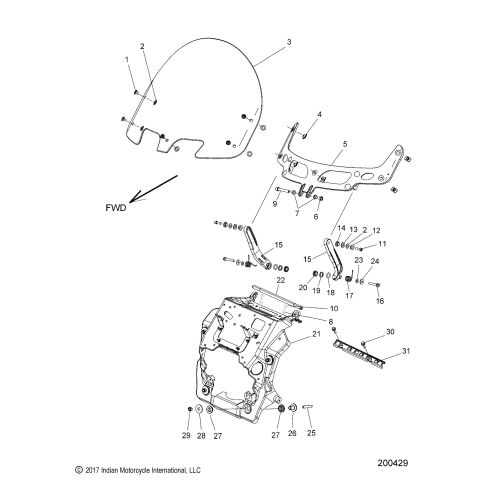 BODY, FAIRING ASM, WINDSHIELD MOUNT