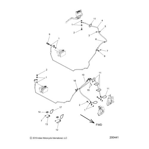 BRAKES, BRAKE LINE, FRONT, ABS