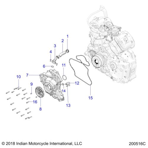 ENGINE, STATOR COVER