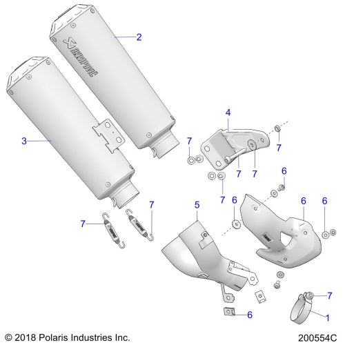 ENGINE, EXHAUST ASM AKRAPOVIC