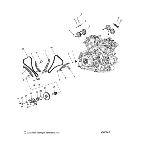 ENGINE, CAM CHAIN AND SPROCKETS