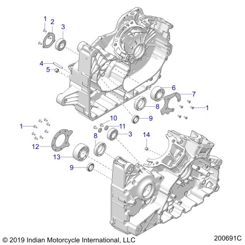 ENGINE, CRANKCASE BEARINGS