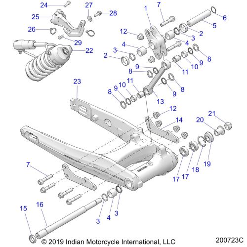 SUSPENSION, REAR ASM., SWING ARM AND SHOCK