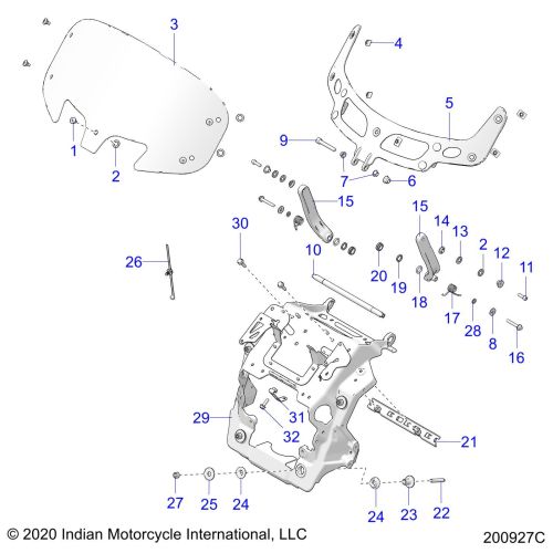 BODY, FAIRING ASM, WINDSHIELD MOUNT