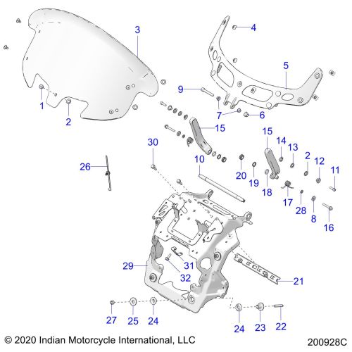 BODY, FAIRING ASM, WINDSHIELD MOUNT