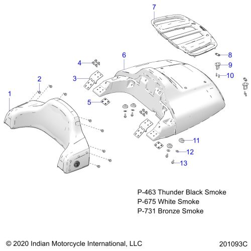 BODY, TRUNK LID AND BACKREST ASM.