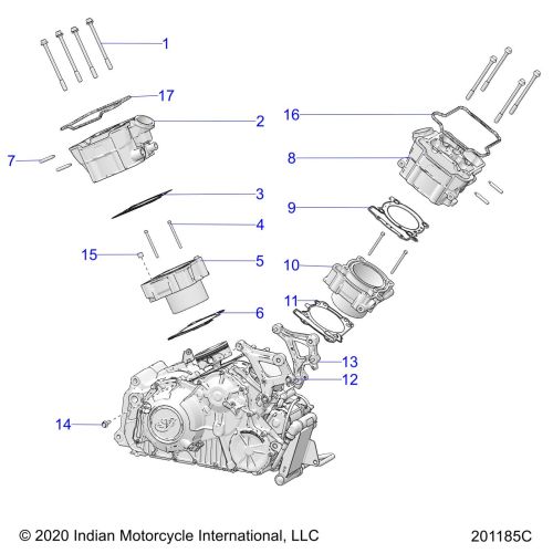 ENGINE, CYLINDER AND CYLINDER HEAD MNTG.