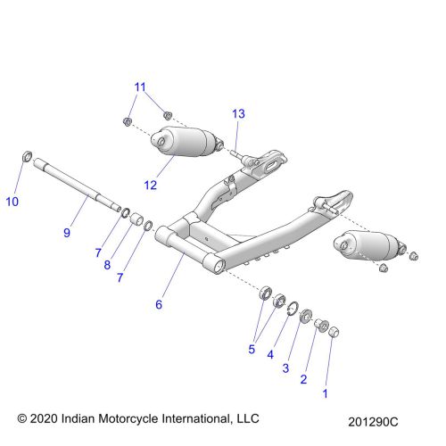 SUSPENSION, REAR ASM., SWING ARM AND SHOCKS