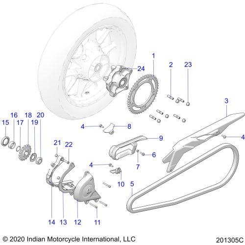 DRIVE TRAIN, SPROCKETS, GUARDS AND CHAIN