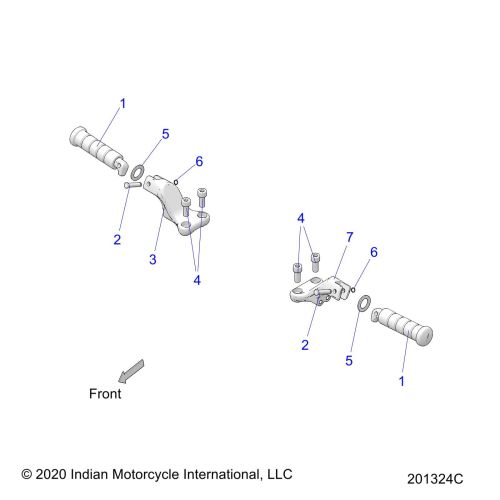 CHASSIS, FOOTPEGS, PASSENGER