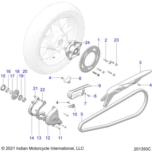 DRIVE TRAIN, SPROCKETS, GUARDS AND CHAIN