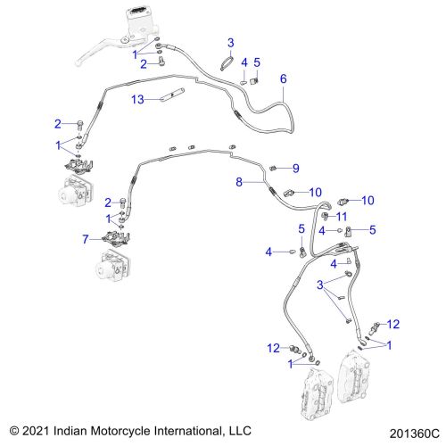 BRAKES, BRAKE LINE, FRONT, ABS