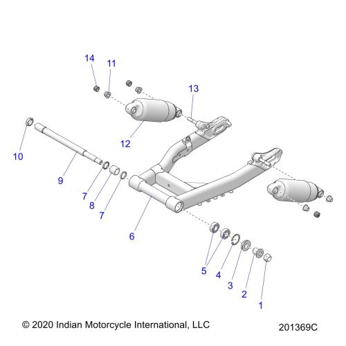 SUSPENSION, REAR ASM., SWING ARM AND SHOCKS