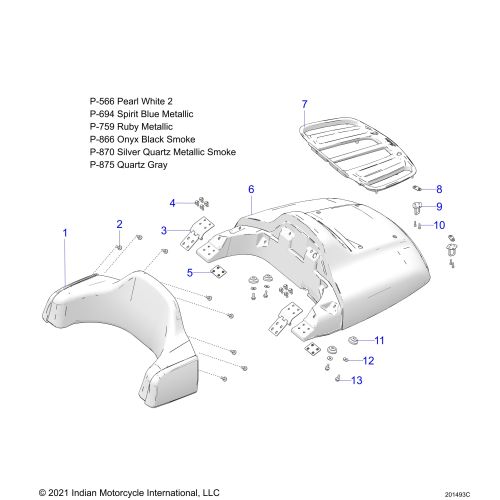 BODY, TRUNK LID AND BACKREST ASM.