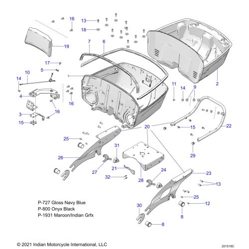 BODY, TRUNK BASE MOUNTING ASM.