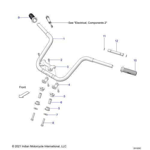 STEERING, HANDLEBAR MOUNTING AND GRIPS