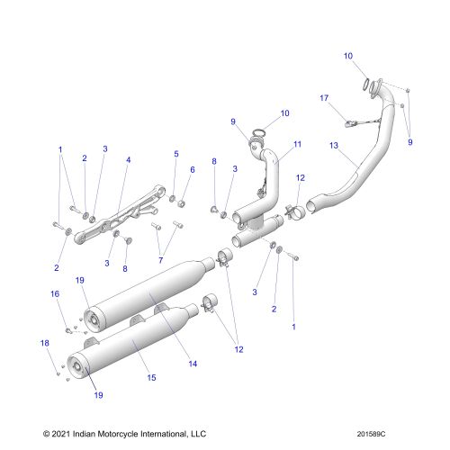 ENGINE, EXHAUST ASM.