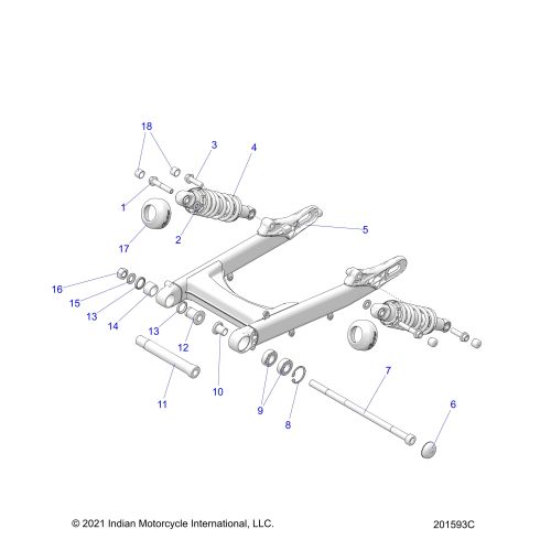 SUSPENSION, REAR ASM., SWING ARM AND SHOCKS