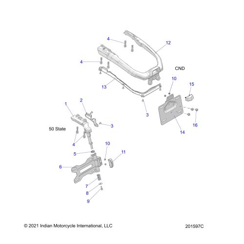 CHASSIS, LICENSE PLATE HOLDER