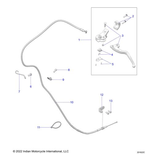 CONTROLS, CLUTCH LEVER AND CABLE