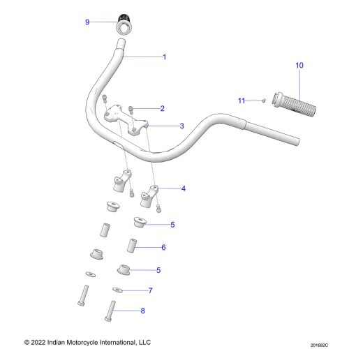 STEERING, HANDLEBAR MOUNTING AND GRIPS