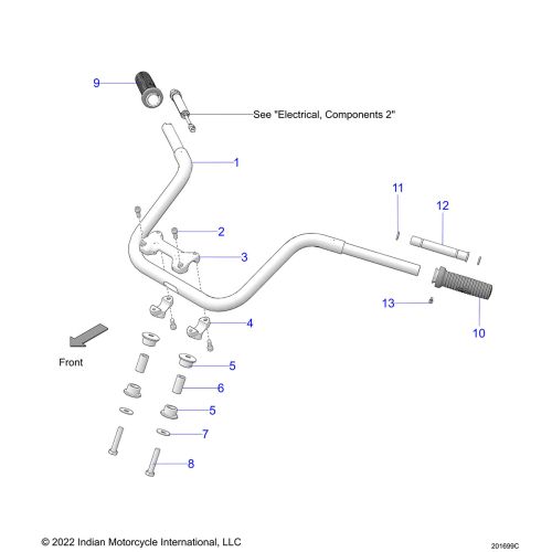 STEERING, HANDLEBAR MOUNTING AND GRIPS