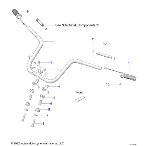 STEERING, HANDLEBAR MOUNTING AND GRIPS