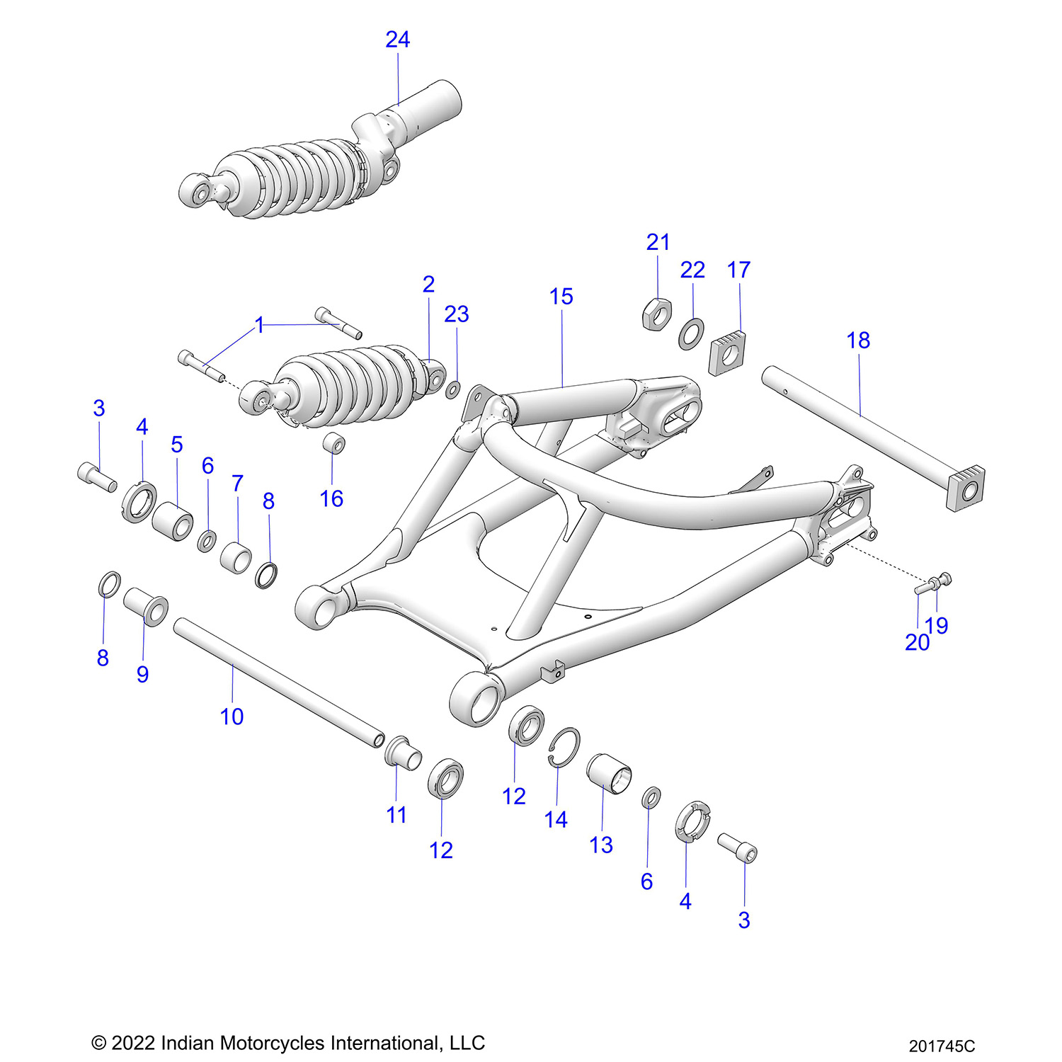 SUSPENSION,REAR SWING ARM / SHOCK