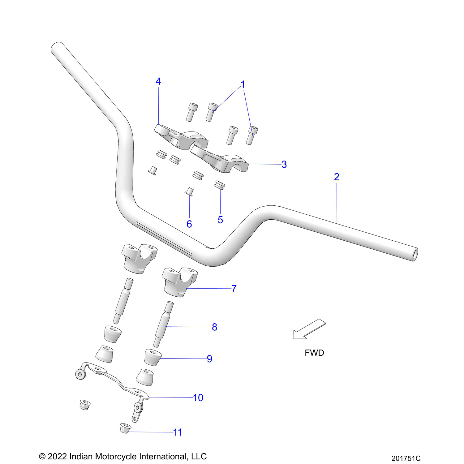 STEERING, HANDLEBAR MNTG