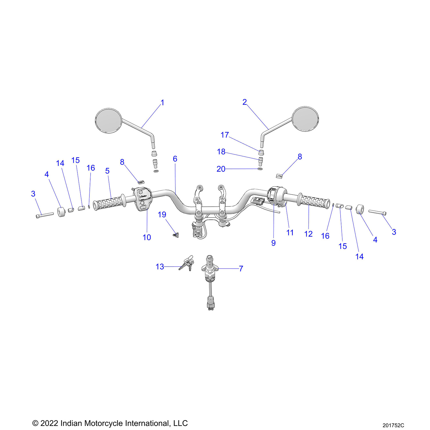 STEERING, HANDLEBAR ASSEMBLY