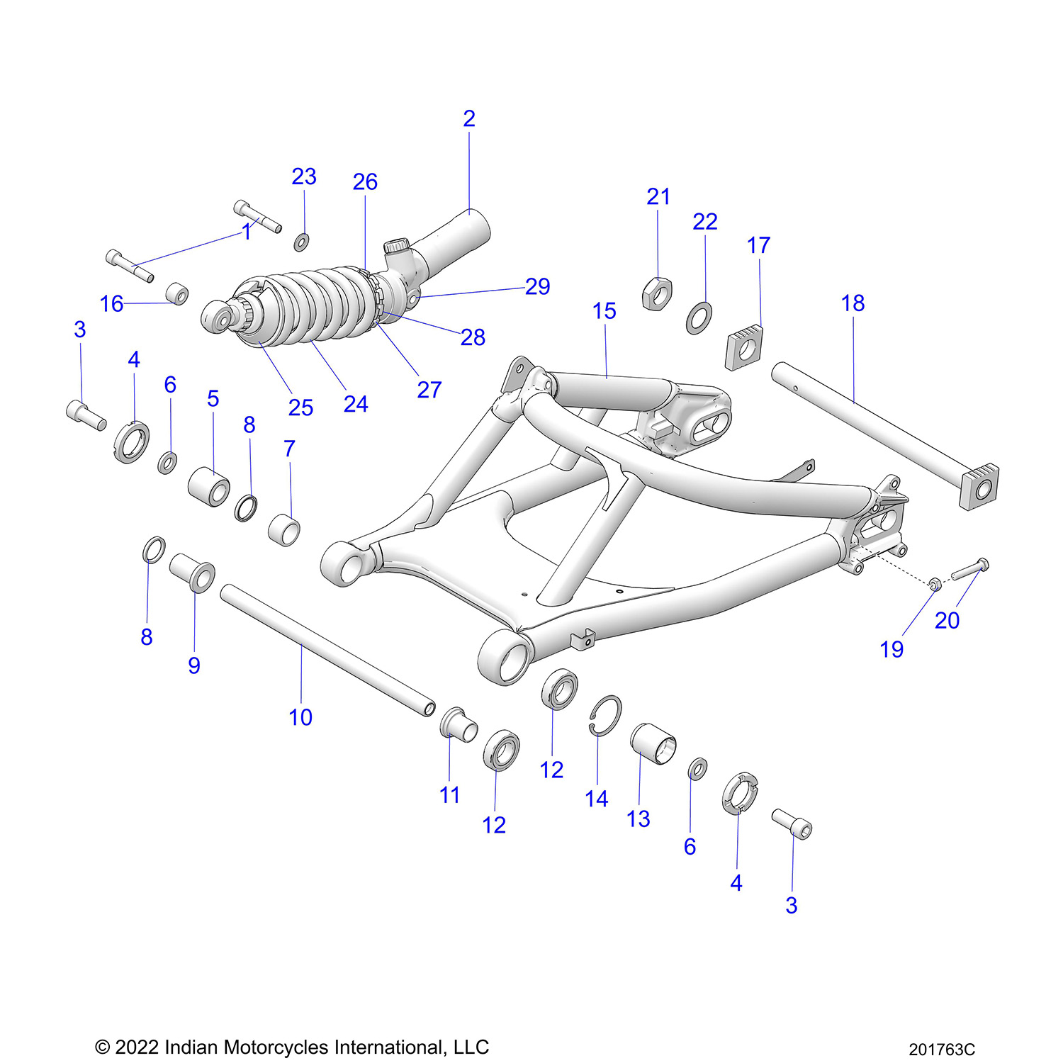 SUSPENSION, REAR SWING ARM / SHOCK