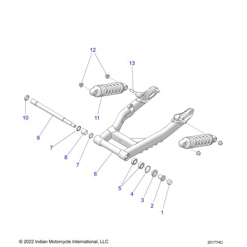 SUSPENSION, REAR ASM., SWING ARM AND SHOCKS