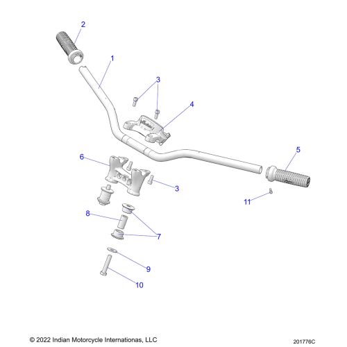 STEERING, HANDLEBAR MOUNTING AND GRIPS