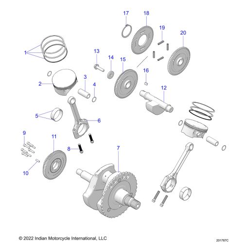 ENGINE, PISTON AND CRANKSHAFT