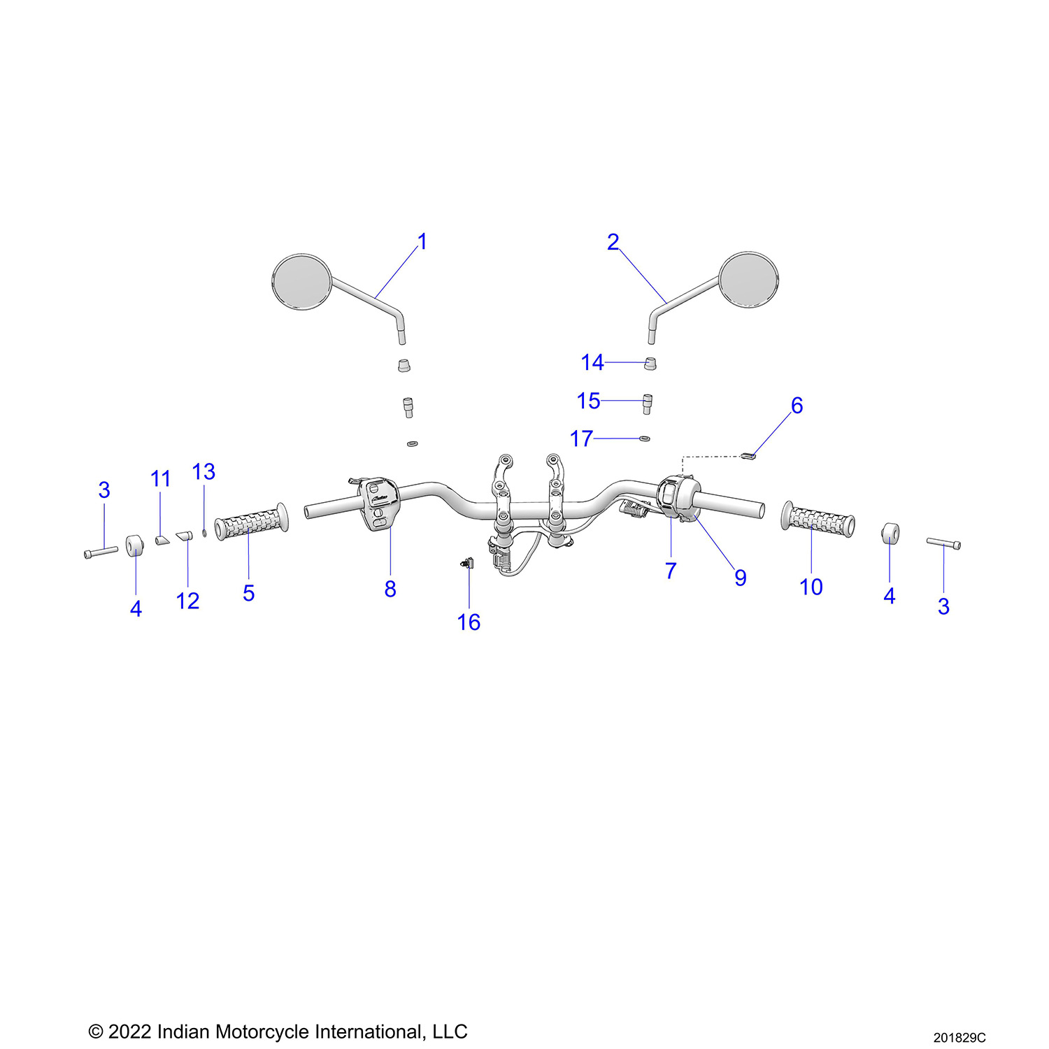 STEERING, HANDLEBAR ASSEMBLY