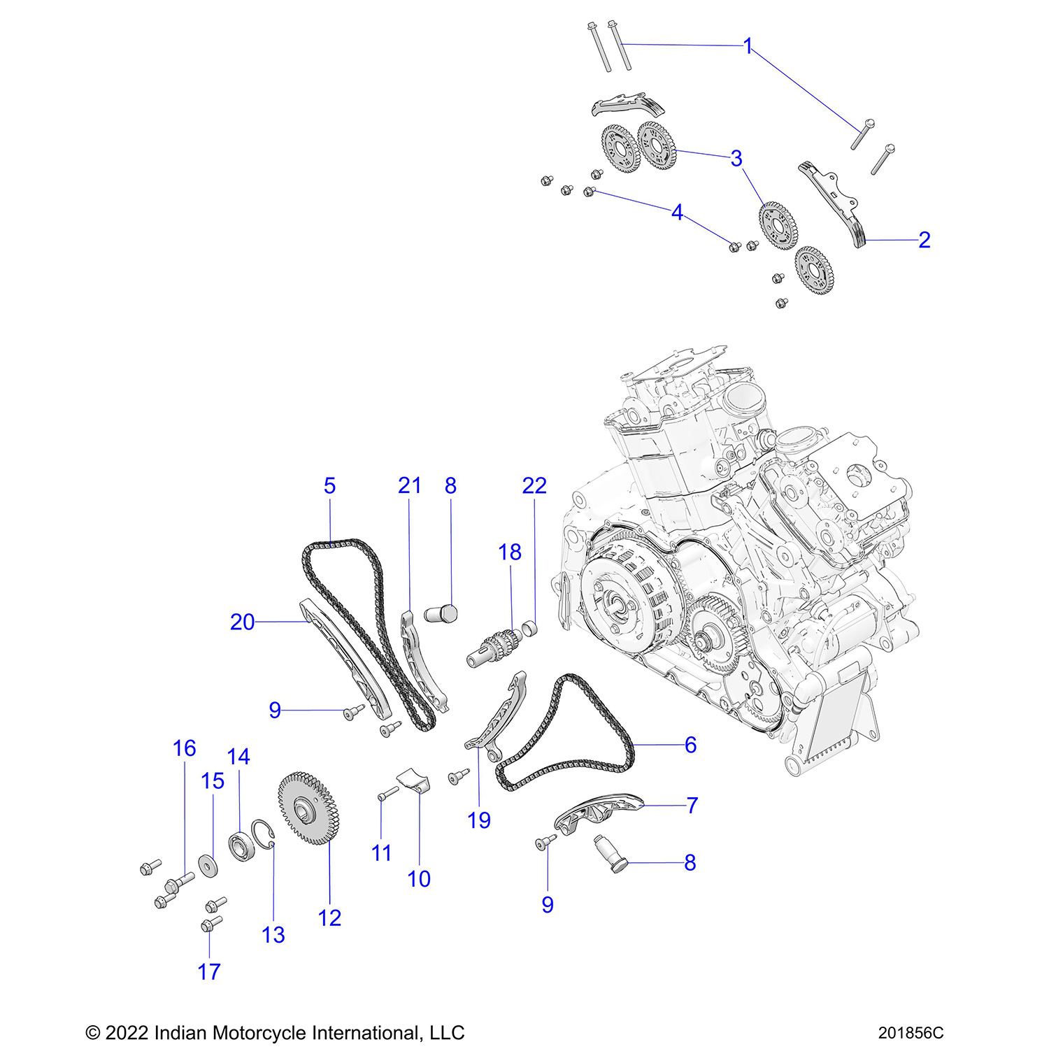 ENGINE, CAM CHAINS AND SPROCKETS