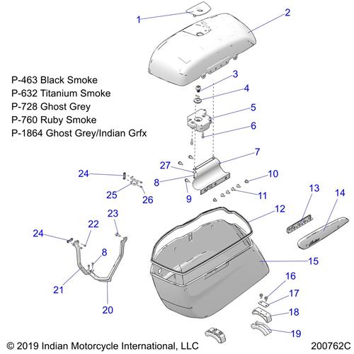 BEZEL-LOCK, SADDLEBAG, RH