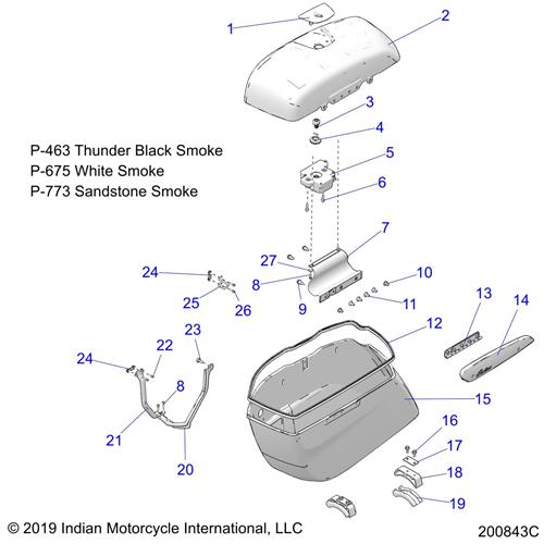 BEZEL-LOCK,SADDLEBAG,LH,BLKSMK