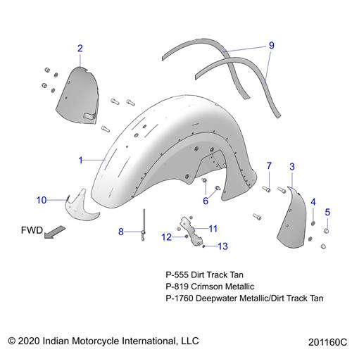 ASM-FRT FENDER,RIVET,CRMSMT