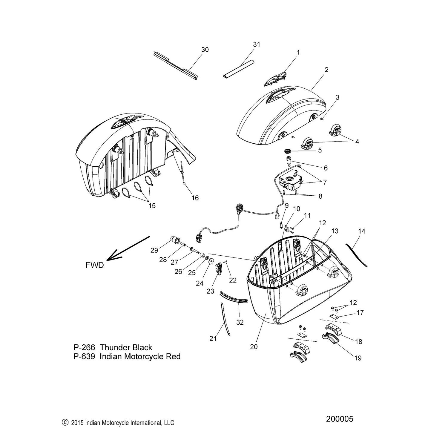 ASM., HINGE, SADDLEBAG, REAR, CHROME [FRONT ON RH SIDE, REAR ON LH SIDE]