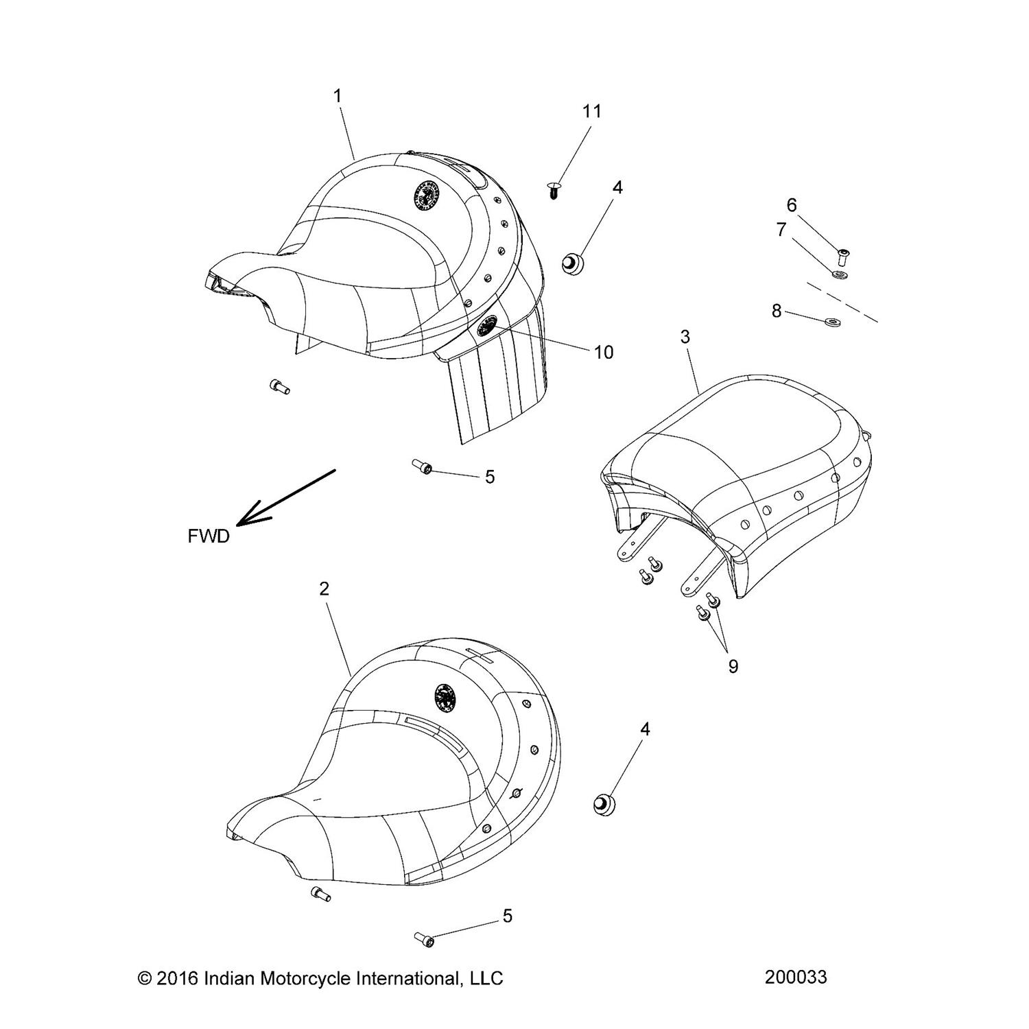 K-STUD, SEAT/SADDLEBAG [INCL. 10 STUDS]