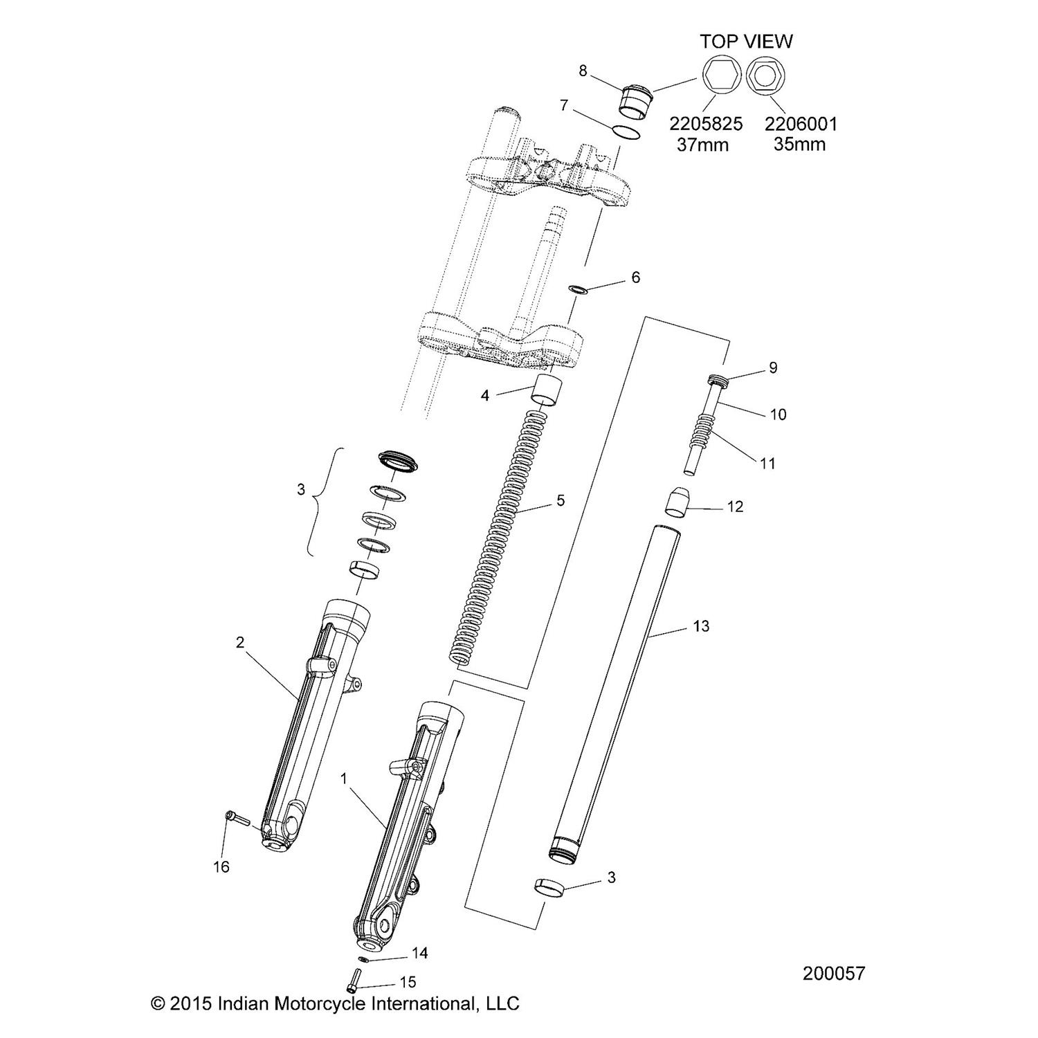 ASM., FORK LEG, LH [INCL. 1-16]