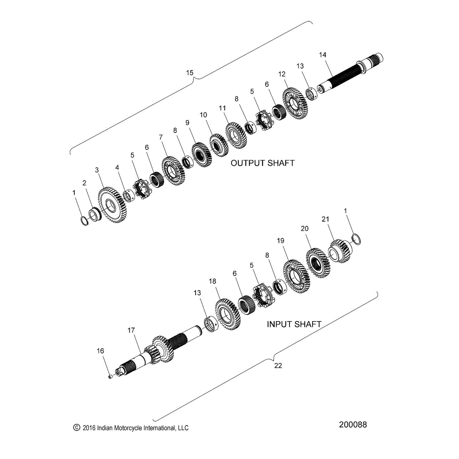 SHAFT, INPUT AND 1ST GEAR