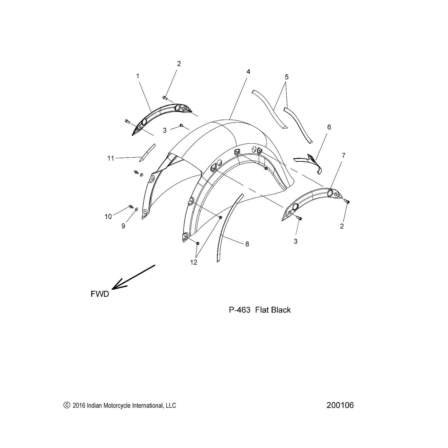 TRIM, REAR FENDER, LH, FRONT