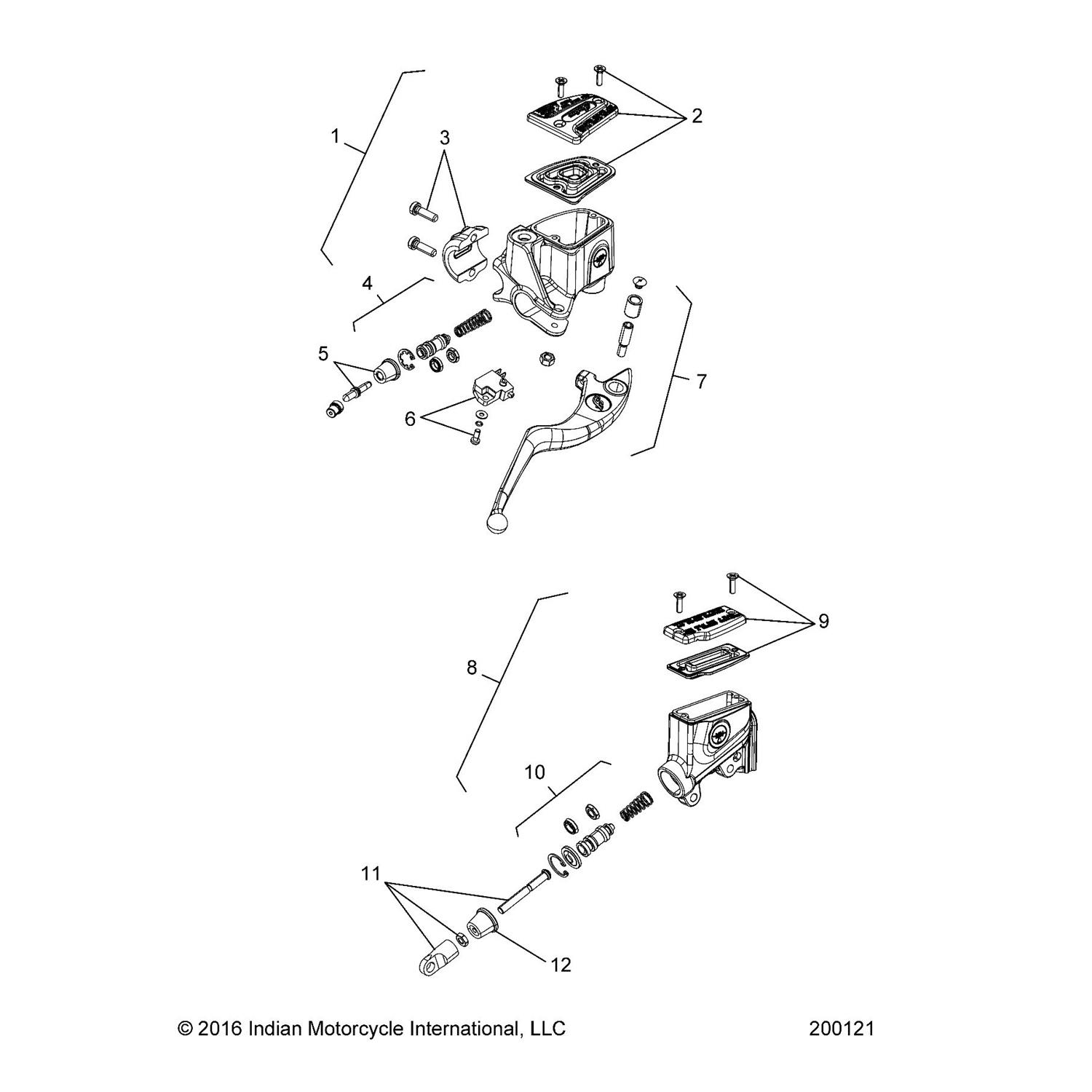 ASM., MASTER CYLINDER, REAR, BLK [INCL. 10-13]