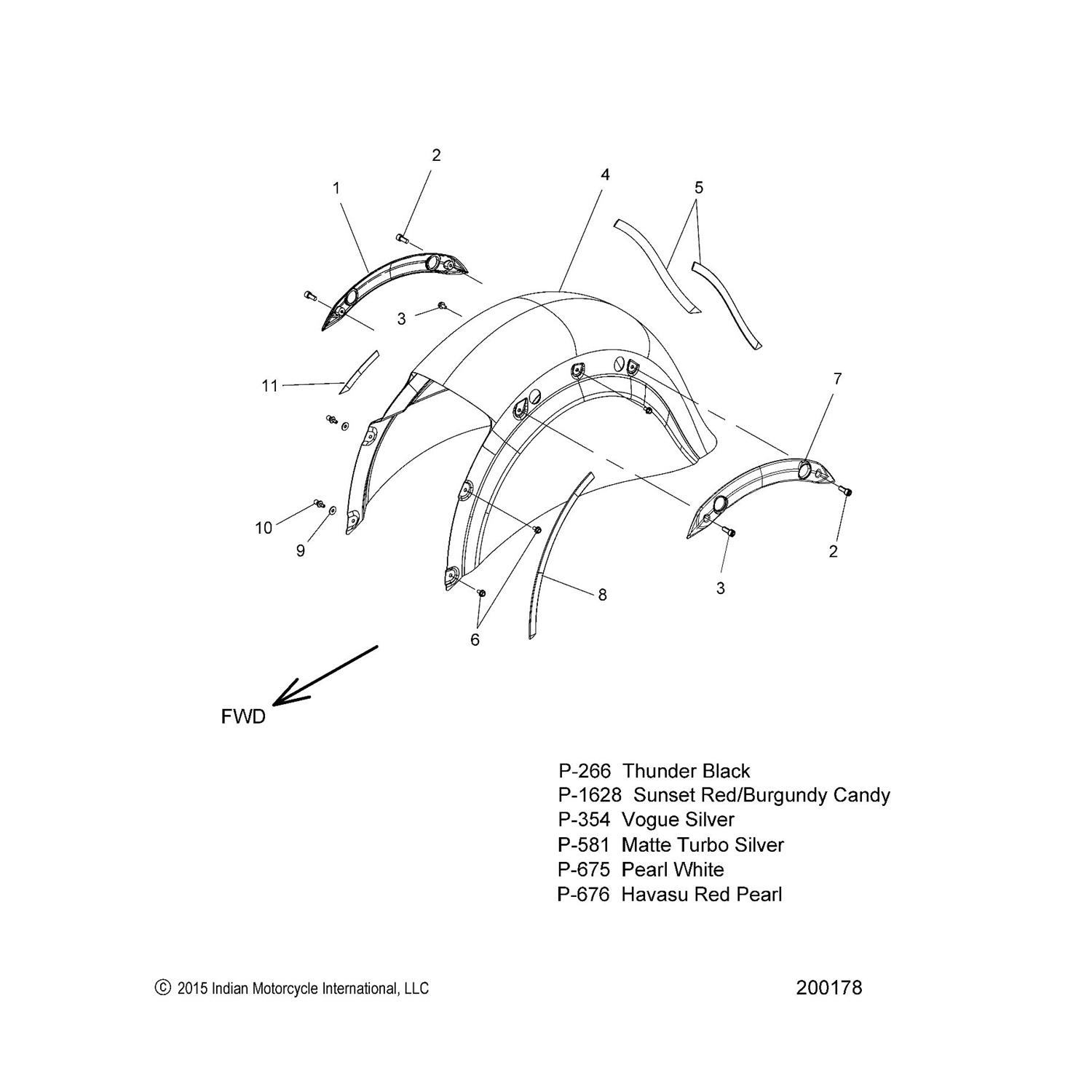 TRIM, REAR FENDER, LH, FRONT